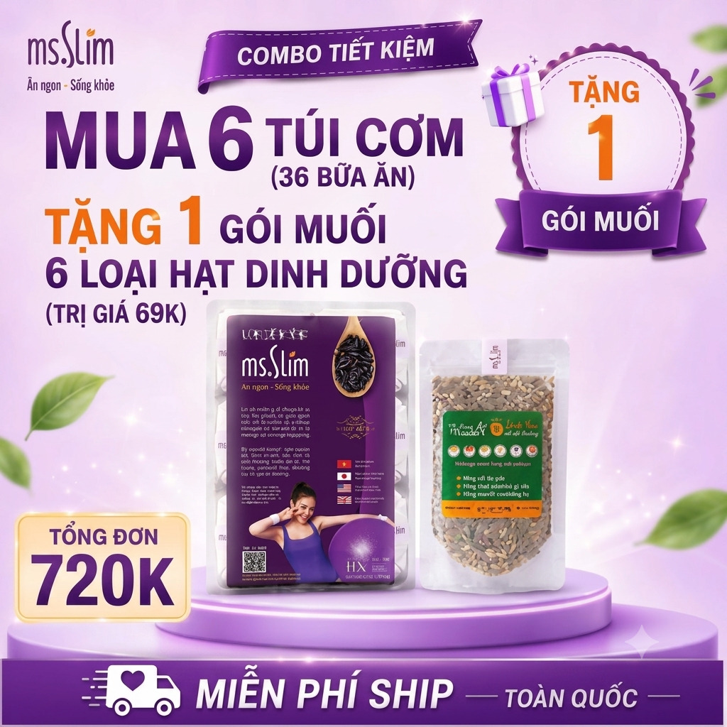 6 túi cơm tặng 1 gói muối hạt dinh dưỡng 6 túi cơm tặng 1 gói muối hạt dinh dưỡng